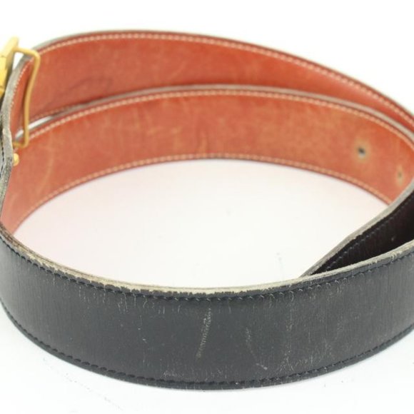 Hermès Black x Gold 32mm Reversible H Logo Belt Kit 50h421s - Picture 8 of 12